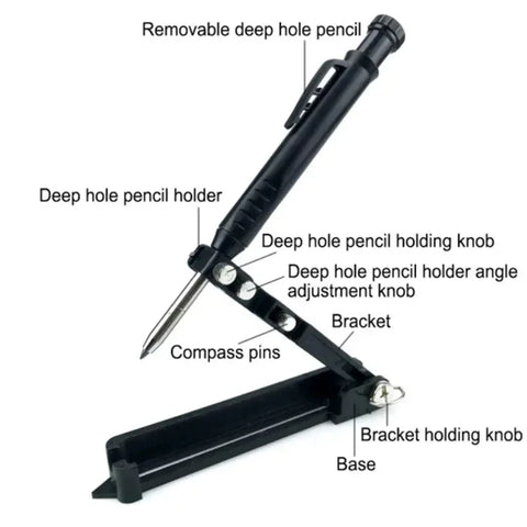 8-in-1 Multi-Function Construction Pencil | Scribing Tool | Multifunctional Carpenter Pencil