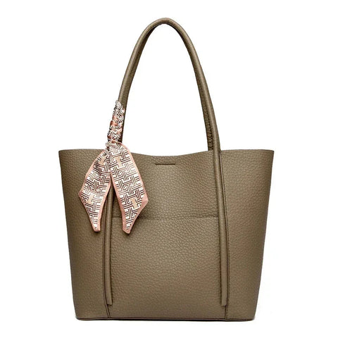 Genuine Soft Leather Tote Bag | Elephant Gray | Large Capacity | Vintage Shoulder Bag