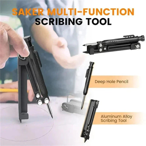 8-in-1 Multi-Function Construction Pencil | Scribing Tool | Multifunctional Carpenter Pencil
