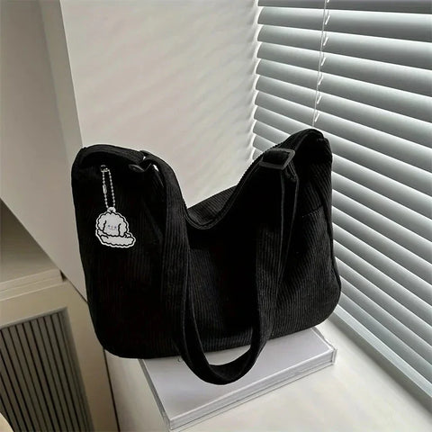 Corduroy Shoulder Bag for Women | Fashionable Crossbody | 4 Color Options | Cord Tasche
