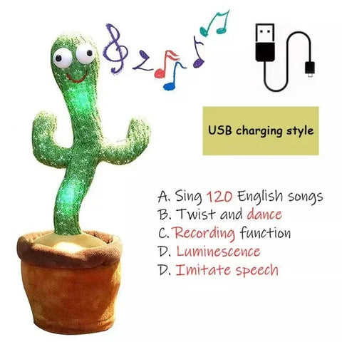 Talking Dancing Cactus Toy | 120 Songs | Recording | 5 Styles | Plüschtier