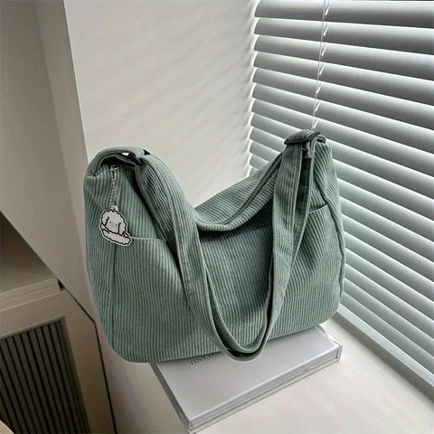 Corduroy Shoulder Bag for Women | Fashionable Crossbody | 4 Color Options | Cord Tasche