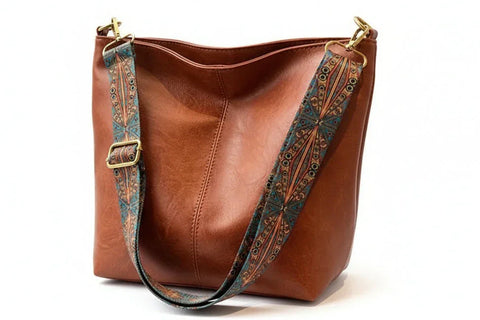 Solid Color Tote Bag for Women | Classic Shopper | Everyday Tote | Black / Brown