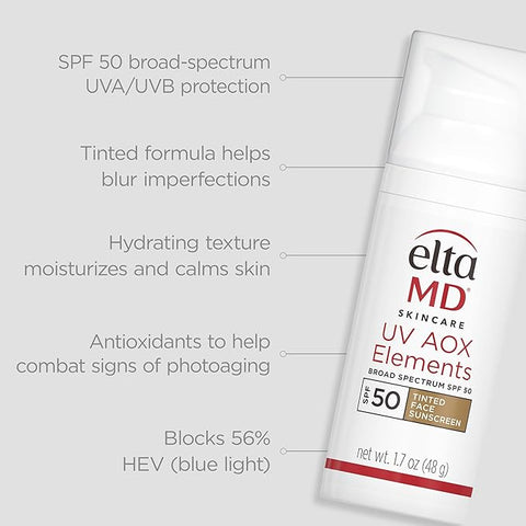 EltaMD UV Elements Tinted Sunscreen SPF 44 | Moisturizing Physical Mineral Sunscreen