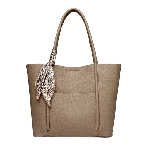 Genuine Soft Leather Tote Bag | Elephant Gray | Large Capacity | Vintage Shoulder Bag
