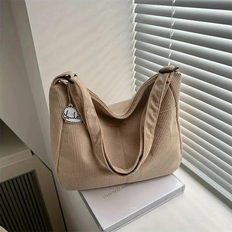 Corduroy Shoulder Bag for Women | Fashionable Crossbody | 4 Color Options | Cord Tasche