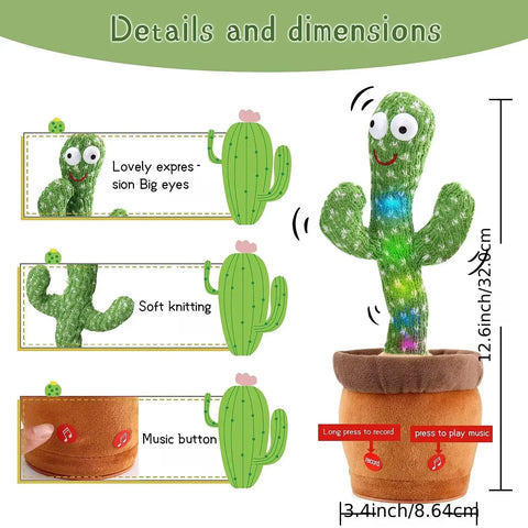 Talking Dancing Cactus Toy | 120 Songs | Recording | 5 Styles | Plüschtier