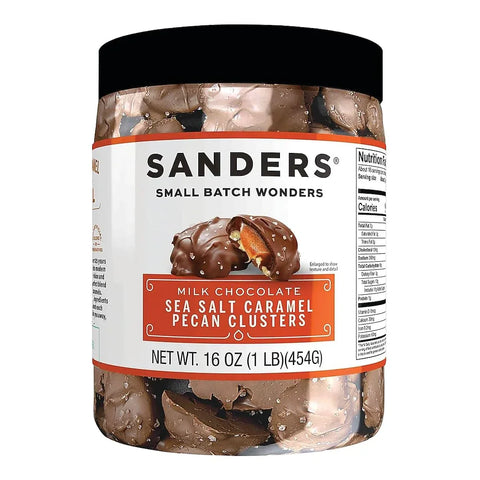 Sanders Milk Chocolate Sea Salt Caramel Pecan Clusters - 454g (16 Oz / 1 LB)
