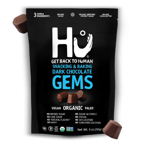 Hu Dark Chocolate Gems | 255g (9oz) | Vegan | Organic | Paleo | Kosher | Clean Chocolate